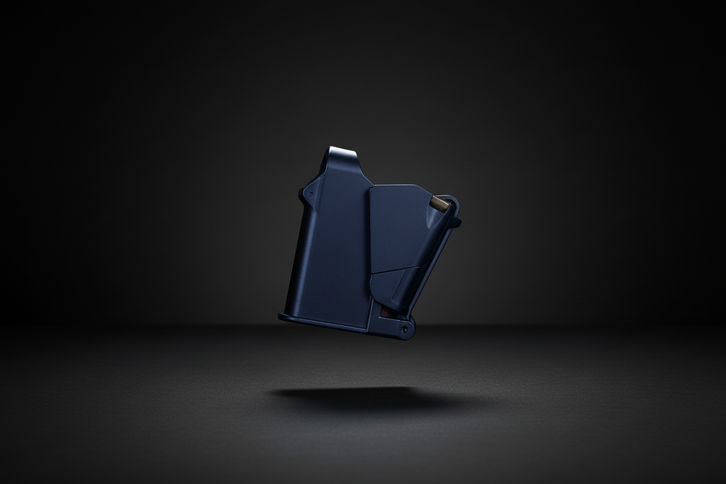 TacticPower Universal Pistol Magazine Loader in Blue - Professional Speed Loader for 9mm to .45ACP Pistol Magazines