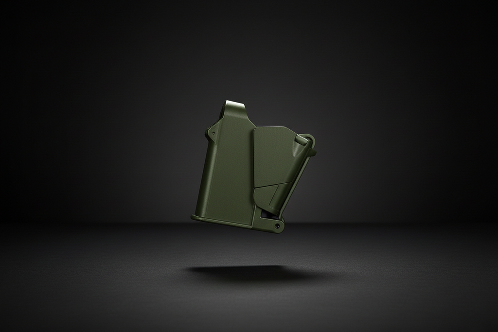 TacticPower Universal Pistol Magazine Loader in Military Green - Professional Speed Loader for 9mm to .45ACP Magazines