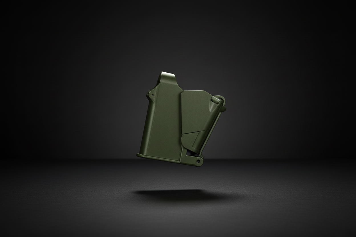 TacticPower Universal Pistol Magazine Loader in Military Green - Professional Speed Loader for 9mm to .45ACP Magazines
