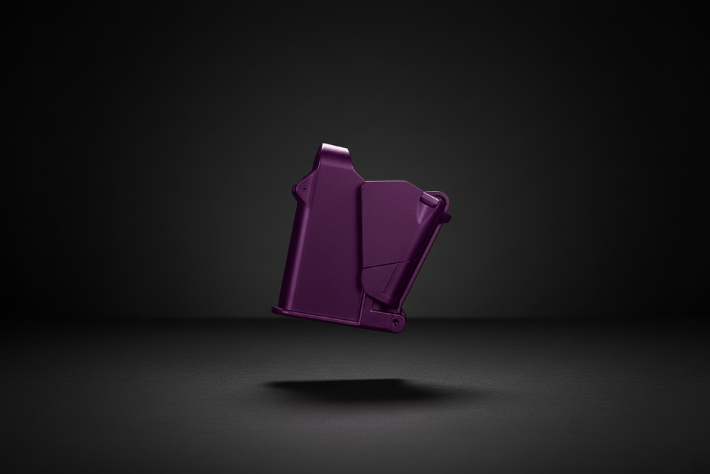 TacticPower Universal Pistol Magazine Loader in Purple - Compact Speed Loader for 9mm to .45ACP Magazines