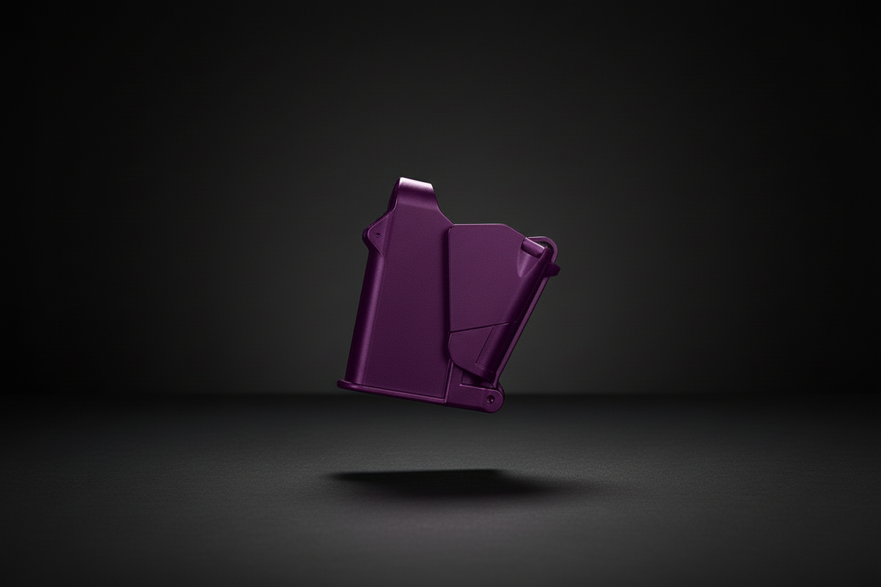 TacticPower Universal Pistol Magazine Loader in Purple - Compact Speed Loader for 9mm to .45ACP Magazines