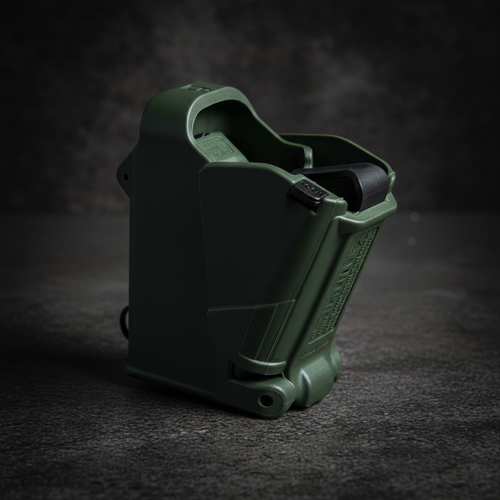 TacticPower Magazine Loader in Military Green - Universal pistol speed loader for 9mm to .45ACP magazines